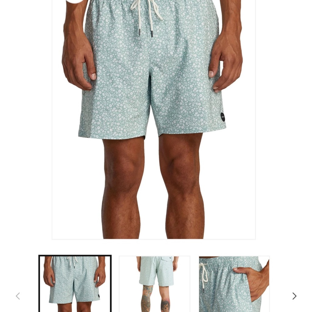 BARNES ELASTIC VOLLEY SHORTS IN GREEN HAZE FLORAL